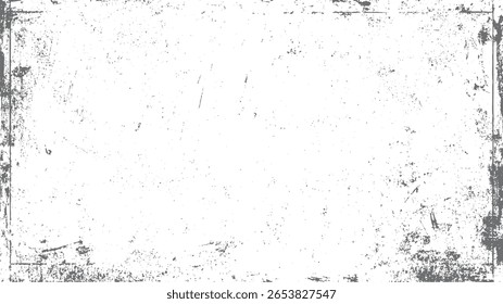 High contrast grunge border with vintage distressed texture. Grungy edge design for poster, photo frame, or retro graphic layout.
