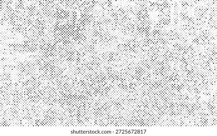Textura de medio tono grunge de alto contraste en blanco y negro, ideal para fondos abstractos, carteles, impresiones vintage y superposiciones digitales.
