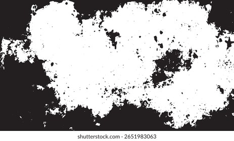 High Contrast Grunge Texture Background with Distressed Splatter and Torn Edges in Black and White