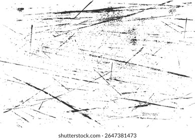 High contrast grunge texture with deep scratches and distressed erosion. Vector damage overlay background.
