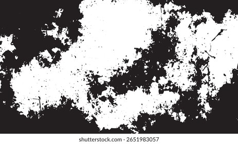 High Contrast Grunge Texture with Eroded Splatter and Rough Edges