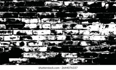 uma imagem de alto contraste de uma parede de tijolos apresentando uma textura grunge e um esquema de cores monocromático em todo o quadro