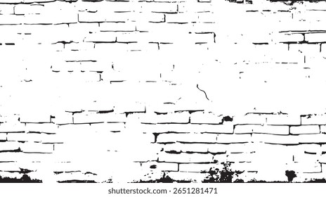 a high contrast image of a brick wall, showing signs of wear and tear, creating a textured background.