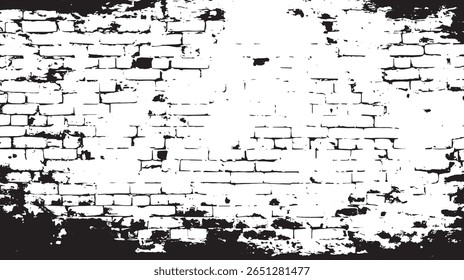 a high contrast image of a brick wall with a distressed look, perfect for adding texture to designs