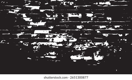 a high contrast image of a brick wall. the image is black and white with a grunge texture effect applied