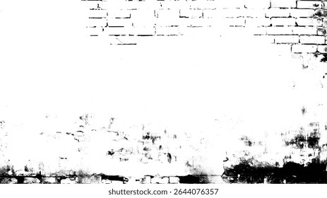 a high contrast image of a distressed brick wall showing age and wear creating a textured, vintage look