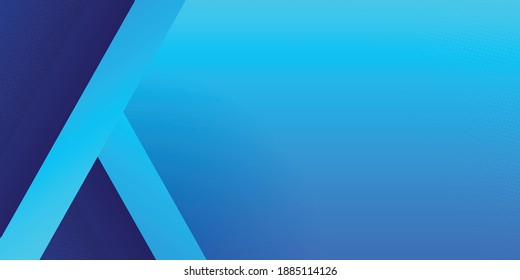 High contrast light blue and dark blue glossy stripes. Abstract tech graphic banner design. Vector corporate background