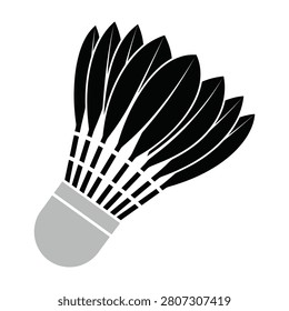 A high contrast minimalist shuttlecock icon designed for sports branding and fitness applications. Perfect for tournament materials, gym logos, and athletic clubs.