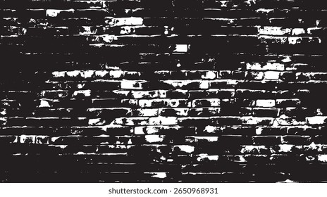 high contrast monochrome image of a brick wall featuring a distressed and abstract textural pattern.
