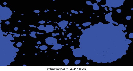 High Contrast Neon Blue Paint Splatter on Black Background
