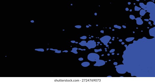 High Contrast Neon Blue Paint Splatter on Black Background