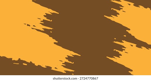 Trazo de pincel naranja de alto contraste sobre fondo marrón oscuro