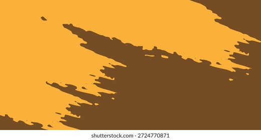 Trazo de pincel naranja de alto contraste sobre fondo marrón oscuro