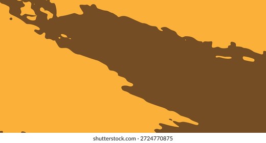 Trazo de pincel naranja de alto contraste sobre fondo marrón oscuro