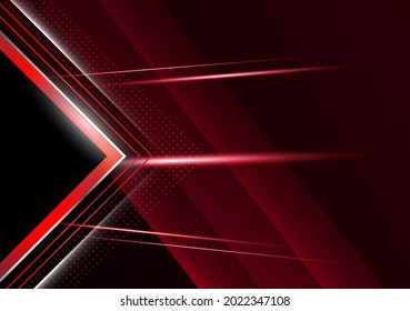 High contrast red and black glossy stripes. Abstract tech graphic banner design. Vector corporate background
