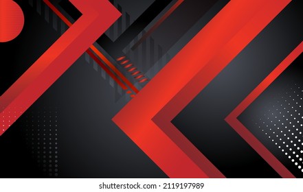 High contrast red and black glossy stripes. Abstract tech graphic banner design. Vector corporate background
