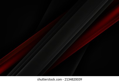 high contrast red and black glossy stripes. abstract tect graphic banner design, vector corporate background.