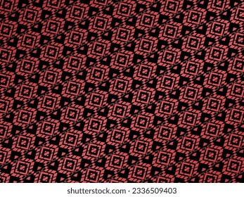 High contrast red and black glossy stripes background. Luxurious batik ornament. Abstract technology graphic banner design. Vector corporate background.