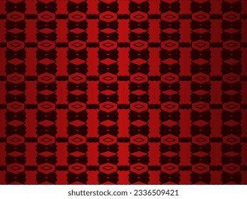 High contrast red and black glossy stripes background. Luxurious batik ornament. Abstract technology graphic banner design. Vector corporate background.