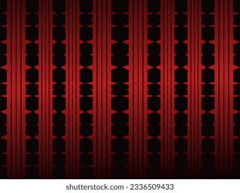 Fondo de rayas brillantes rojas y negras de alto contraste. Lujoso adorno de batik. Resumen de diseño gráfico de pancartas. Antecedentes corporativos vectores.