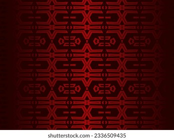 Hoher Kontrast zwischen roten und schwarz glänzenden Streifen Hintergrund. Luxuriöses Batik-Ornament. Abstraktes Technologie-Grafik-Banner-Design. Vektorkorporativer Hintergrund.