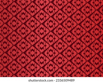 High contrast red and black glossy stripes background. Luxurious batik ornament. Abstract technology graphic banner design. Vector corporate background.