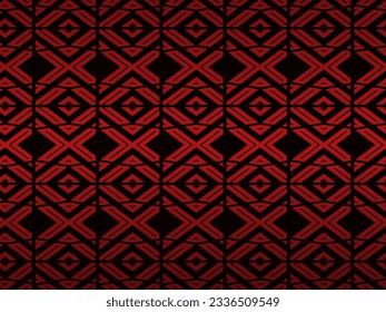 Fondo de rayas brillantes rojas y negras de alto contraste. Lujoso adorno de batik. Resumen de diseño gráfico de pancartas. Antecedentes corporativos vectores.