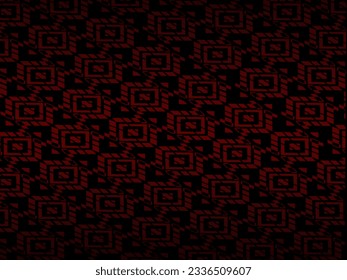 High contrast red and black glossy stripes background. Luxurious batik ornament. Abstract technology graphic banner design. Vector corporate background.