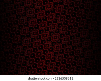 High contrast red and black glossy stripes background. Luxurious batik ornament. Abstract technology graphic banner design. Vector corporate background.