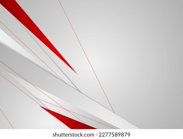 High contrast red and grey abstract corporate background. Vector graphic design