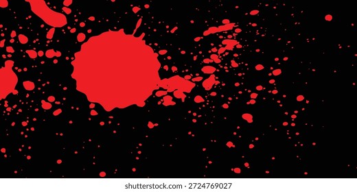 Alto Contraste Vermelho Pinta Splatter no Fundo Preto