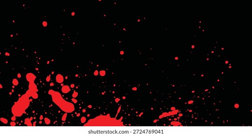 Alto Contraste Vermelho Pinta Splatter no Fundo Preto