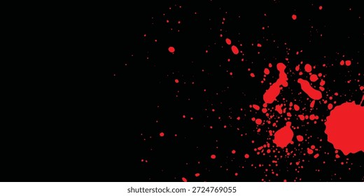 Alto Contraste Vermelho Pinta Splatter no Fundo Preto