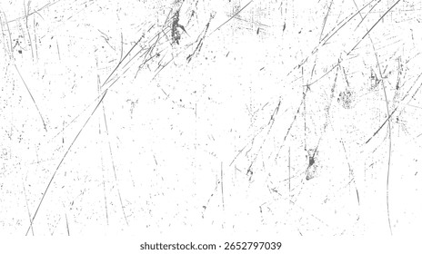 High contrast scratched grunge texture. Vintage damaged film overlay style for design. Perfect for retro and worn-out aesthetics.