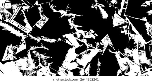 Textura de colagem abstrata afiada de alto contraste
