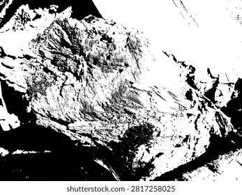 High contrast vector illustration of textured dry rotting wood fiber. Abstract monochrome grunge silhouette pattern asset for streetwear design, t-shirt print, and poster background.