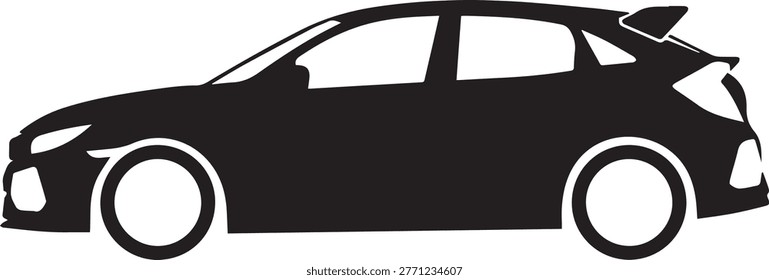 High contrast vector silhouette of a luxury grand tourer coupe with a long hood and sophisticated profile.