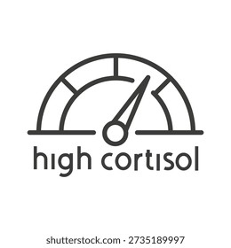 high cortisol icon, scale with arrow