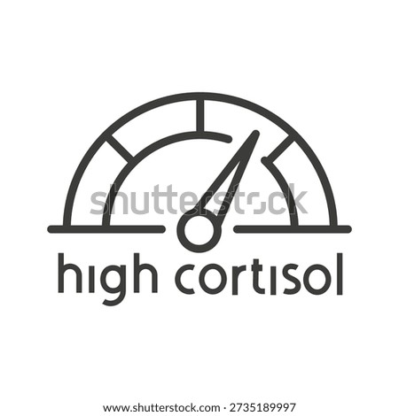 high cortisol icon, scale with arrow