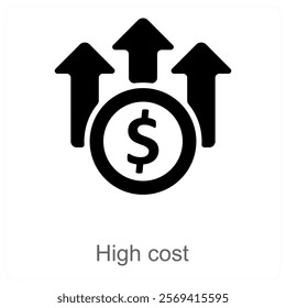 High Cost and expensive icon concept