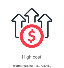 High Cost and expensive icon concept