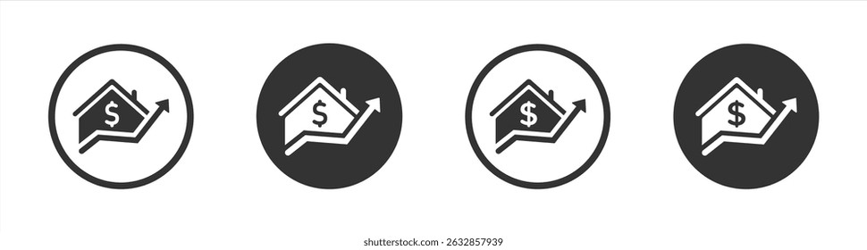 High cost of housing vector icon set. Cost of housing icon designs. Real estate cost sign set
