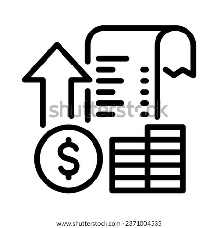 High cost icon. Outline style. Vector. Isolate on white background.