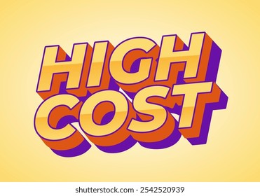 Alto custo. design de efeito de texto para anúncios promocionais em estilo 3D