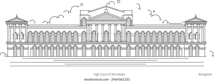 High Court of Karnataka Bangalore , illustration icon Vector