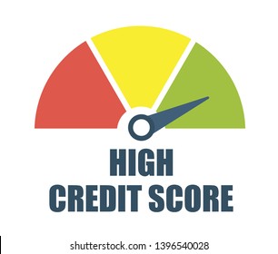 High credit score. Vector illustration.
