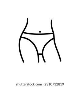 High cut panties icon. Vector sign in simple style isolated on white background.