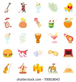 High day icons set. Cartoon set of 25 high day vector icons for web isolated on white background