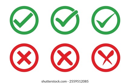  High Definition chek and cross symbol icons