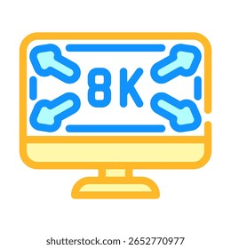 high definition display color icon vector. high definition display sign. isolated symbol illustration